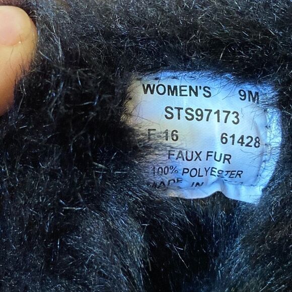 Sperry Top-Sider Luca Peak Women’s Wedge Boots Black Sz 9 Faux Fur - Picture 6 of 10